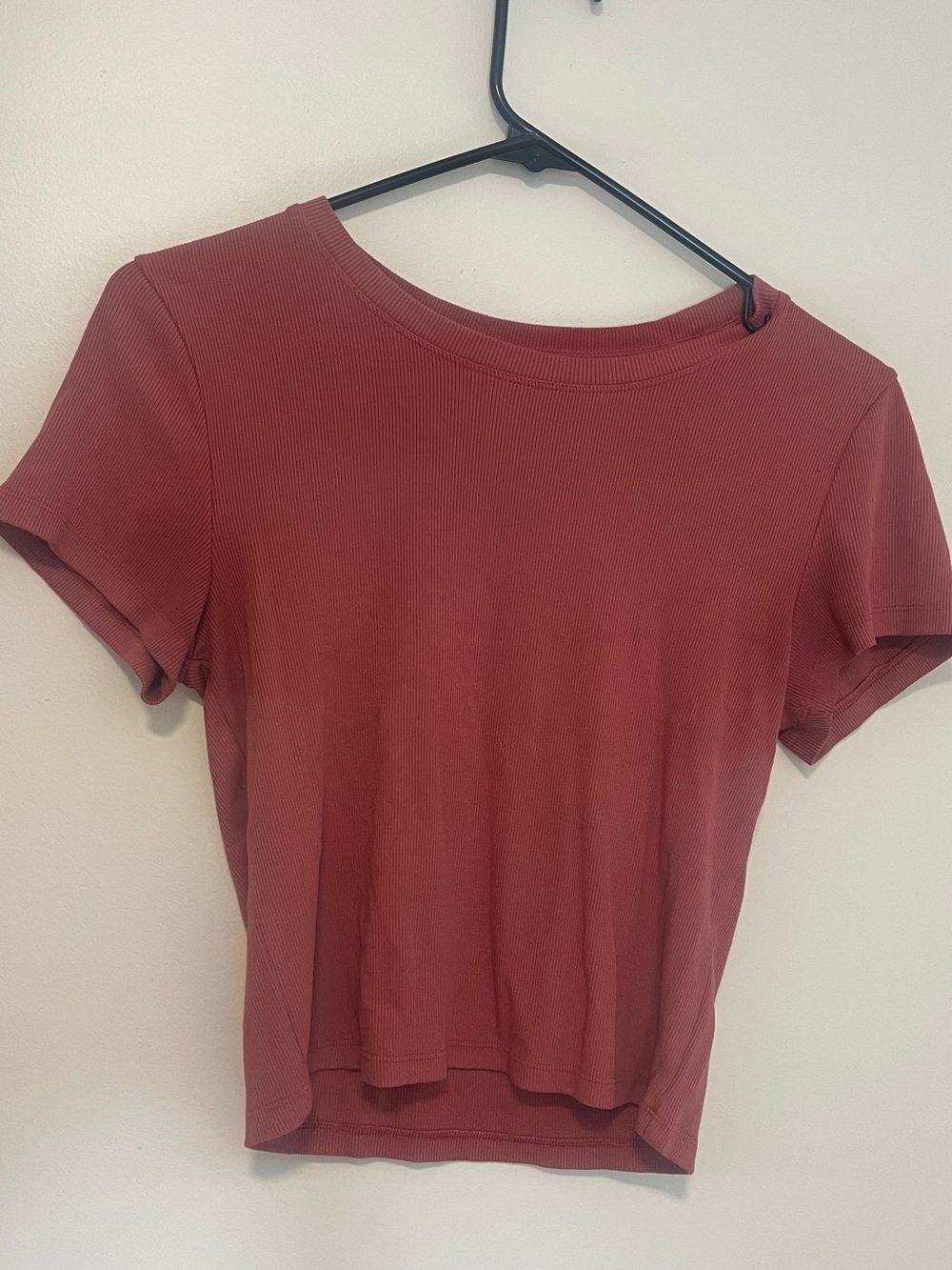 Wilfred Free GO-TO T-SHIRT, Size Medium, Color GD Copper Red, Ribbed crop tee